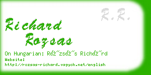 richard rozsas business card